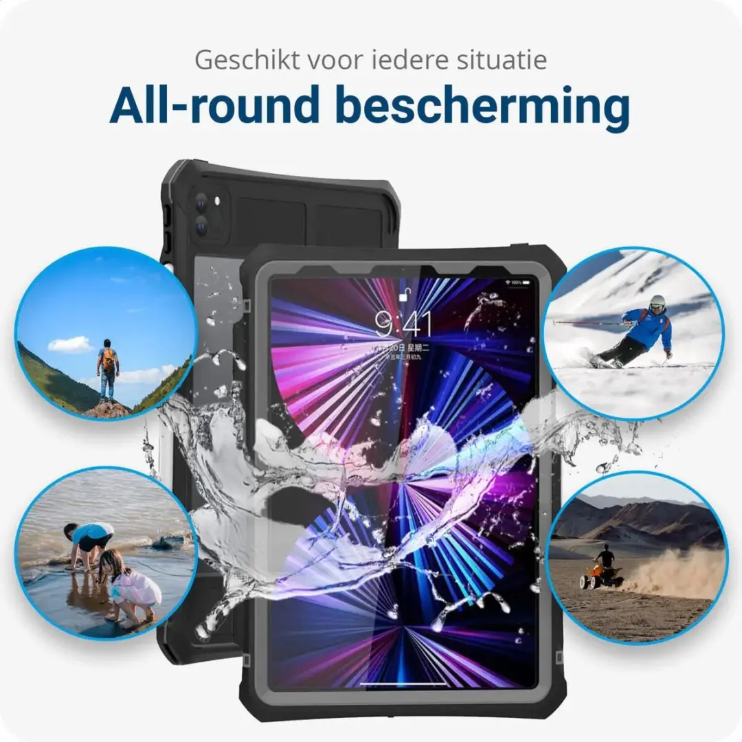 Apple iPad Pro 11 Hoes Waterdicht Full Protect Cover IP68 - Zwart