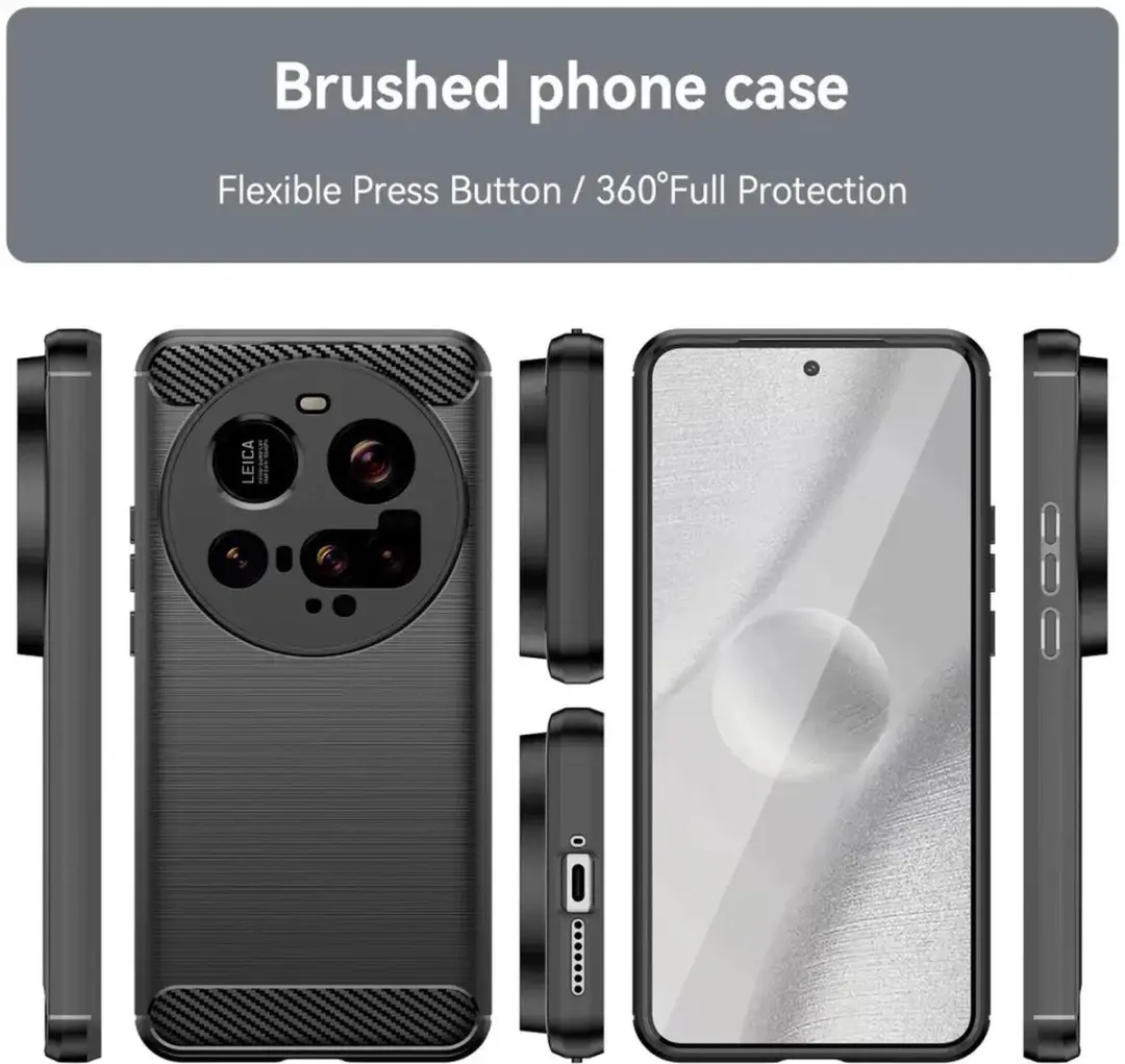 Selected Geborsteld TPU Hoesje Xiaomi 15 Ultra - Zwart