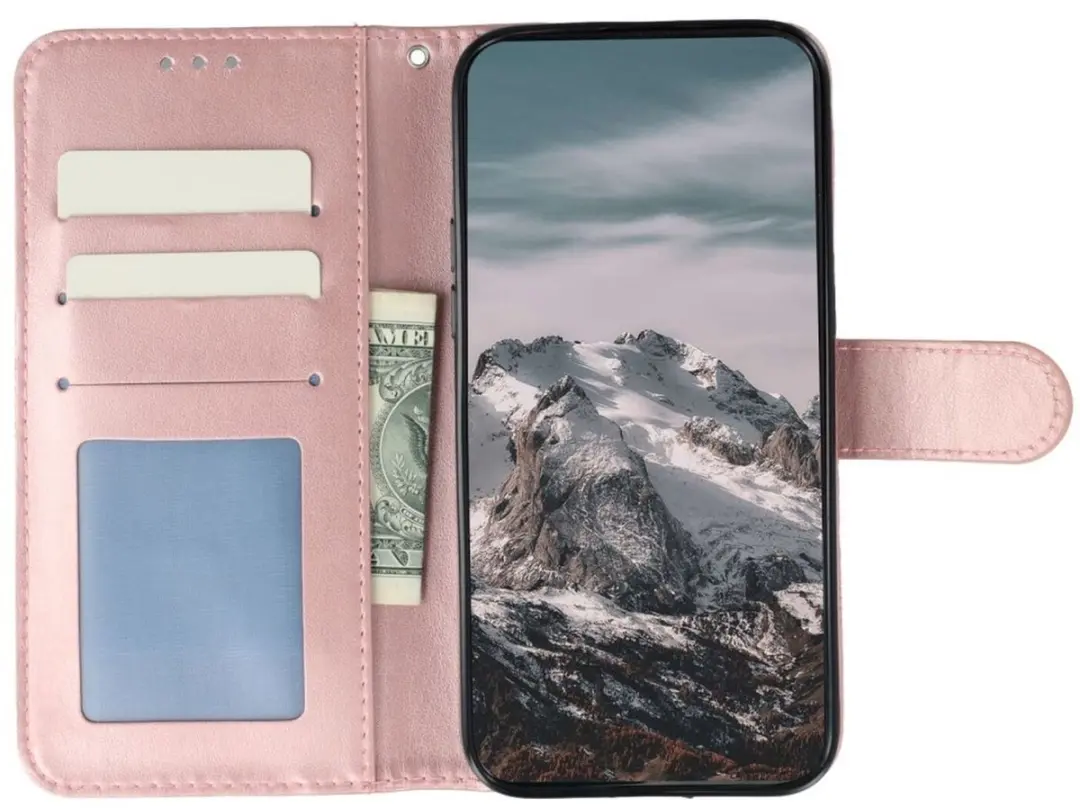 Selected Hoesje Xiaomi Poco F7 Mandala Book Case - Roze Goud
