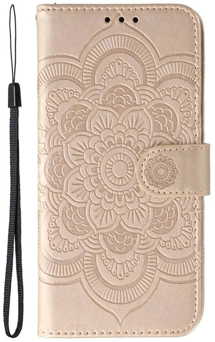 Selected Hoesje Xiaomi Poco F7 Mandala Book Case - Roze Goud - afbeelding 6 van 6