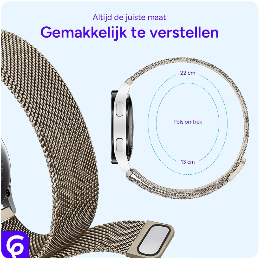 Selected SBG Universeel 20mm Horlogebandje - Goud/Beige
