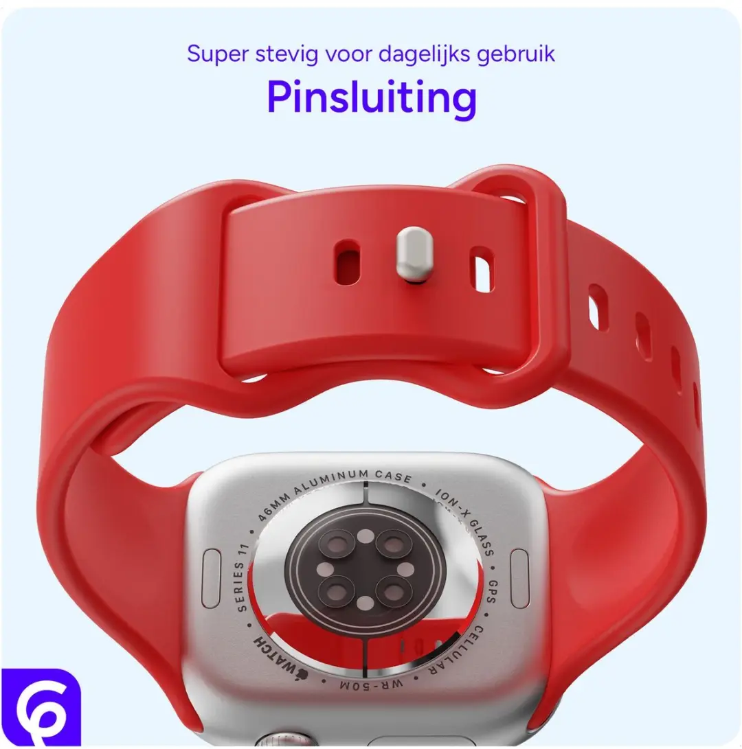 Selected SBG Siliconen Horlogeband Apple Watch Ultra 49mm - Rood