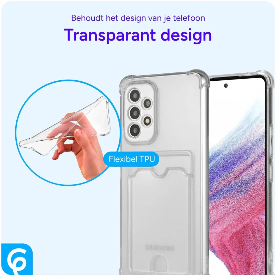 Selected Transparant TPU Hoesje Samsung Galaxy A53 - 1 Pasjeshouder