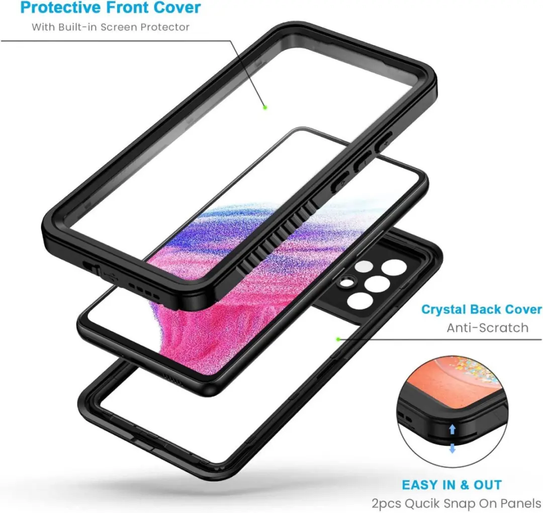 Selected SBG Outdoor Case Waterdicht Galaxy A53 - IP68 - Zwart/Transparant