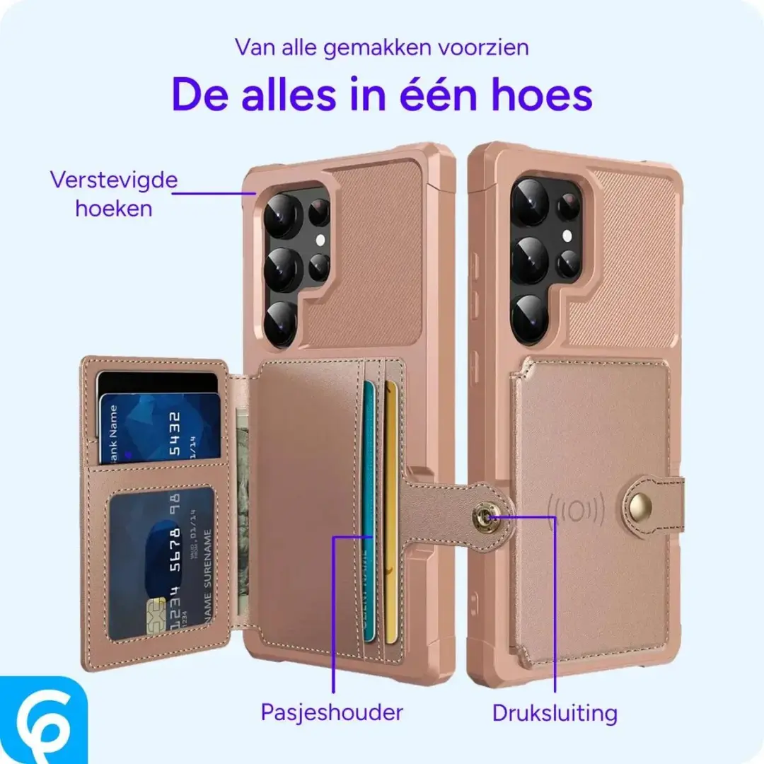 Selected Portemonnee Hoesje Samsung Galaxy S25 Ultra - Roze - 4 Pasjes