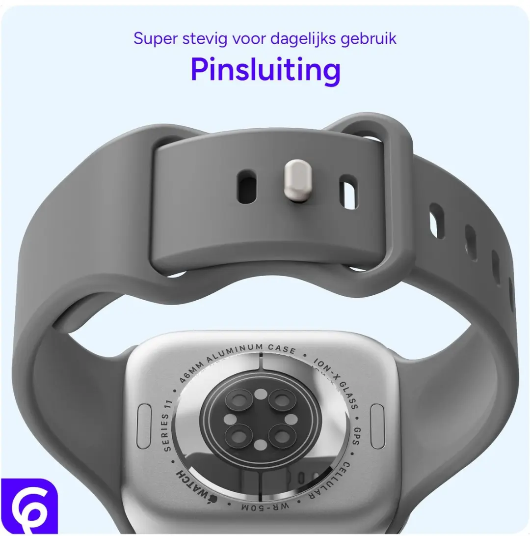 Selected SBG Siliconen Bandje Apple Watch SE 3 44mm - Grijs