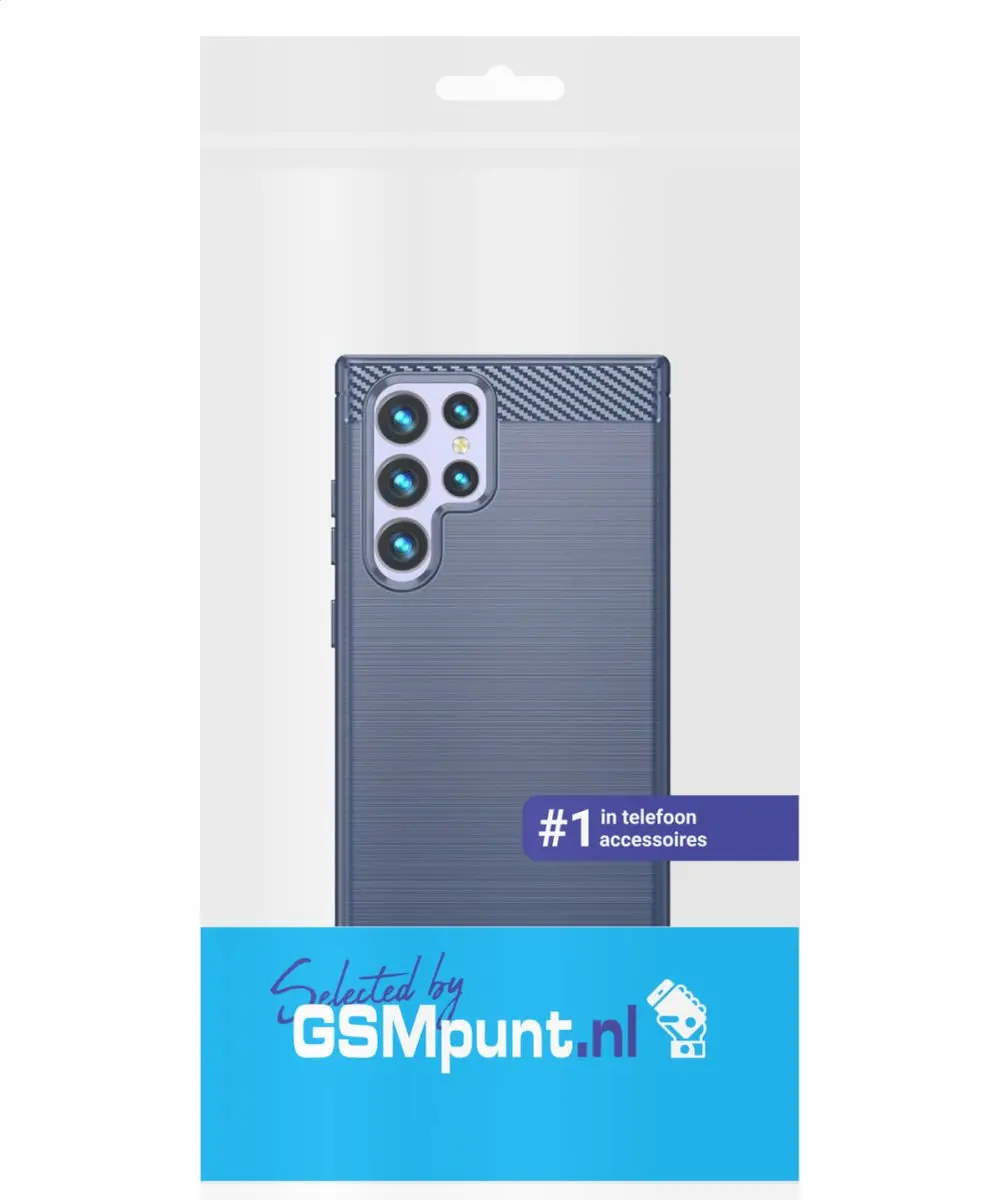 Selected Geborsteld TPU Hoesje Samsung Galaxy S23 Ultra - Blauw