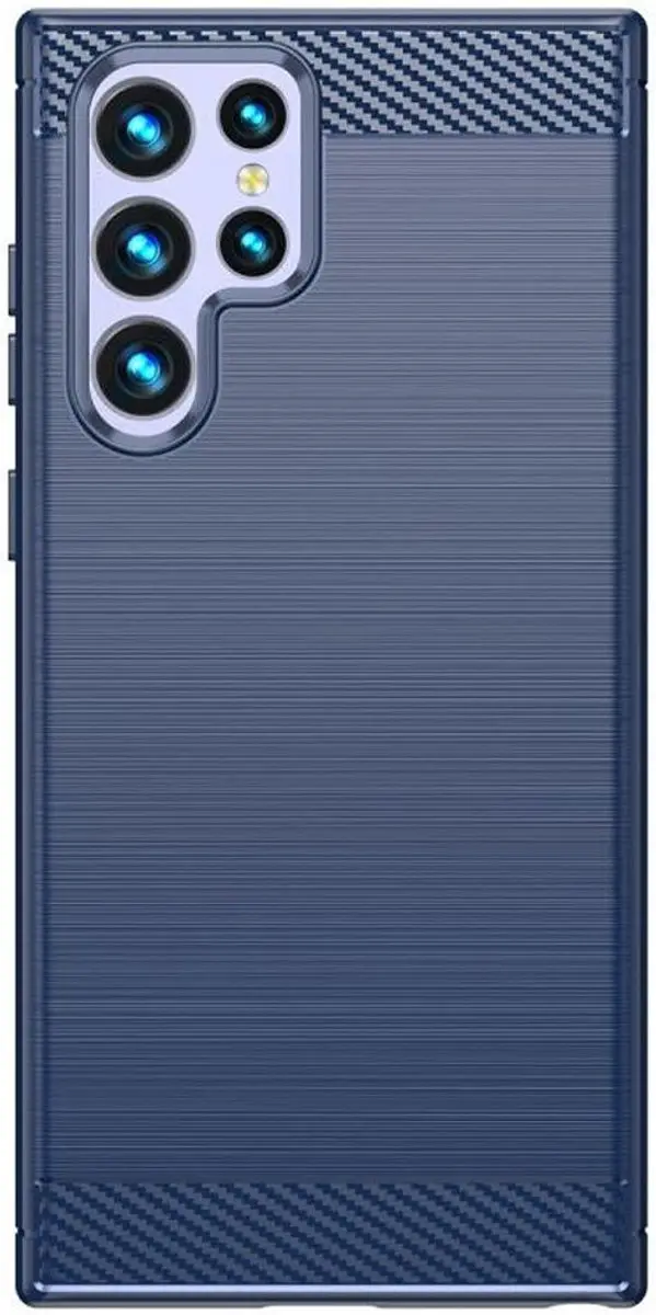 Selected Geborsteld TPU Hoesje Samsung Galaxy S23 Ultra - Blauw