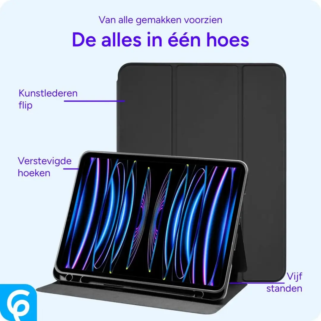 Selected Tablet Hoes iPad Pro 11 Tri-Fold Kunstleer - Zwart