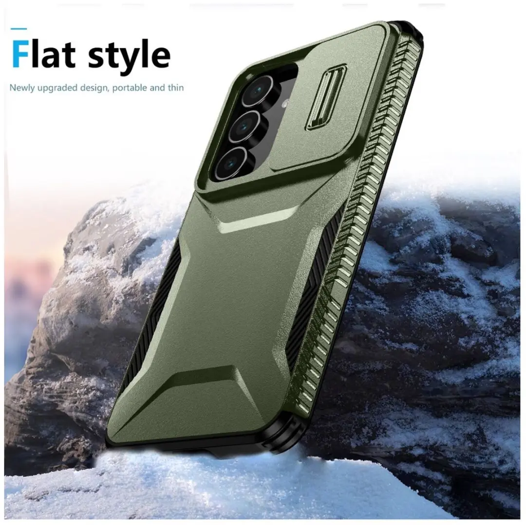 Selected Hoesje Samsung Galaxy S25 FE Camera Slider Groen