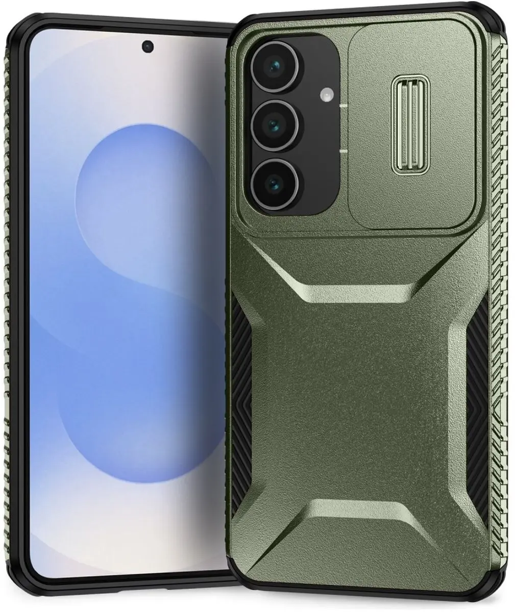 Selected Hoesje Samsung Galaxy S25 FE Camera Slider Groen