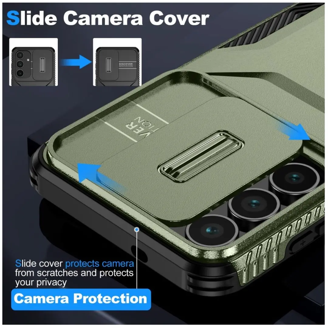 Selected Hoesje Samsung Galaxy S25 FE Camera Slider Groen