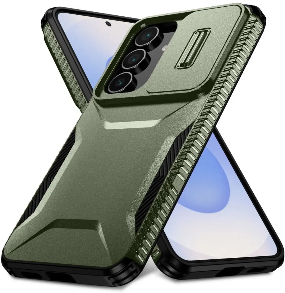 Selected Hoesje Samsung Galaxy S25 FE Camera Slider Groen