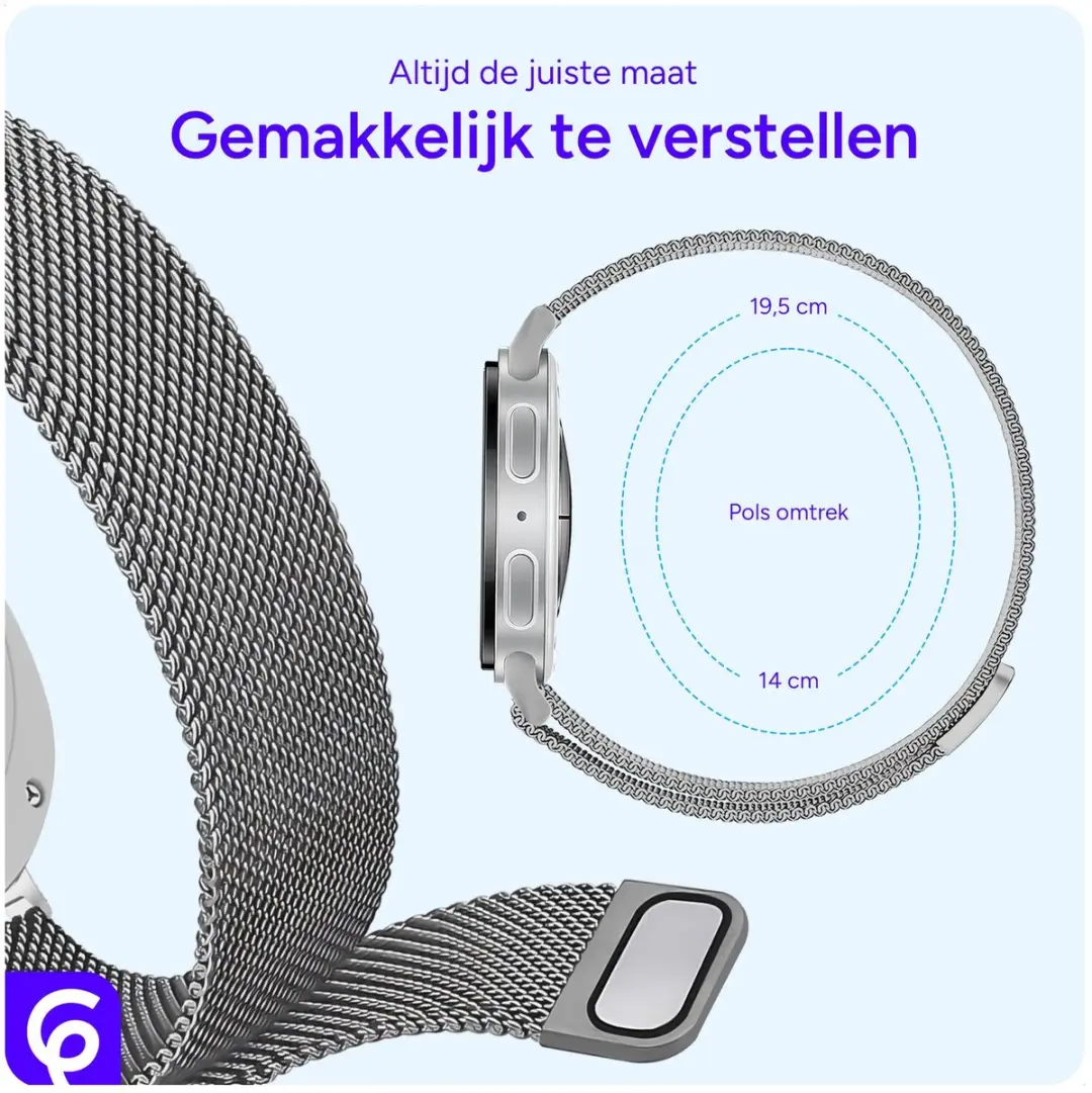 Selected SBG Milanees Horlogebandje - Samsung Galaxy Watch 8 - Zilver