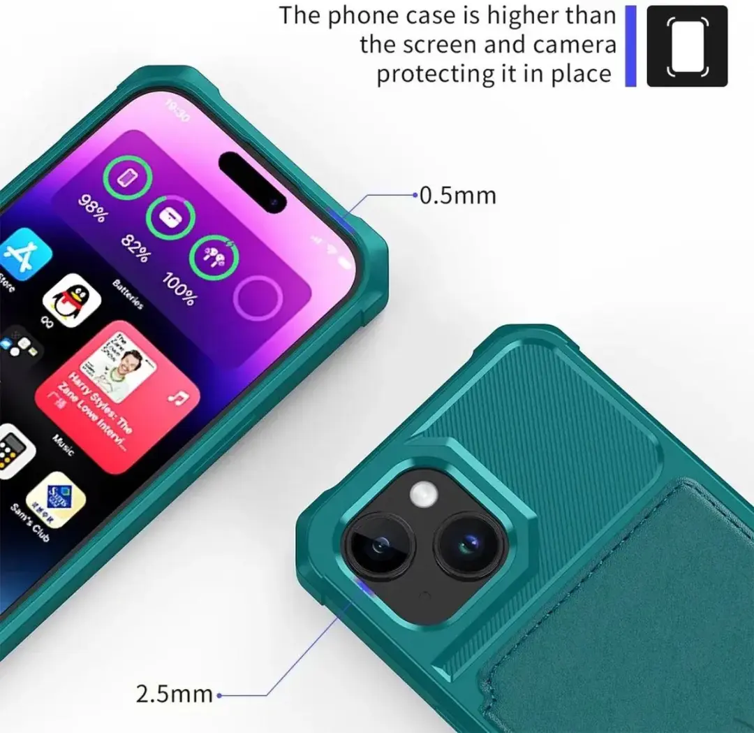 Selected Portemonnee Hoesje iPhone 15 - Groen - 4 Pasjes