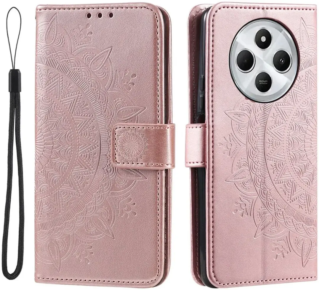 Selected Hoesje Mandala Book Case Roze Goud