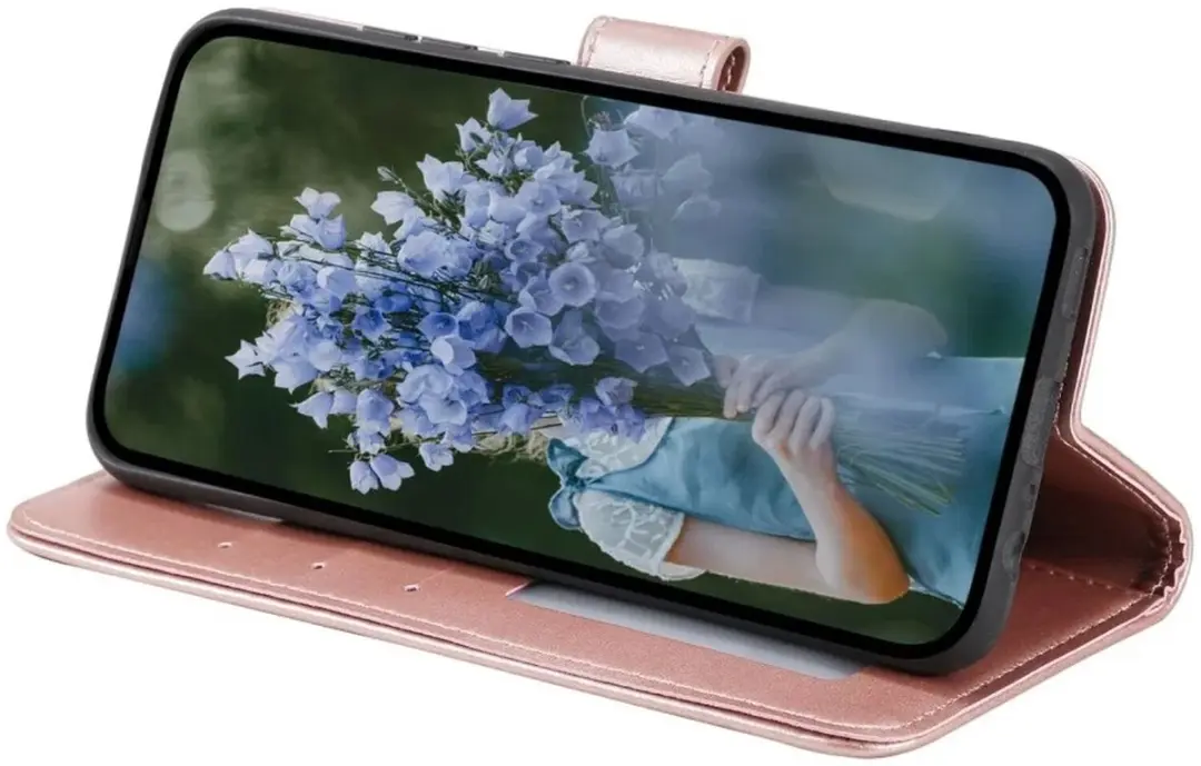 Selected Hoesje Mandala Book Case Roze Goud - Xiaomi Redmi 14C - 3 Pasjes