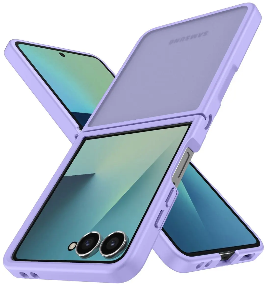 Selected Hoesje Samsung Galaxy Z Flip 7 - Paarse Matte Back Cover
