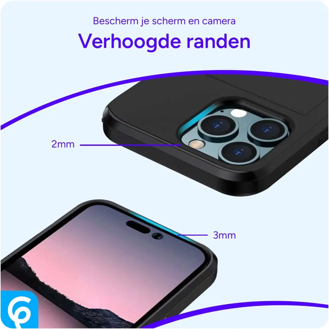 Selected Hoesje iPhone 14 Pro Kaarthouder - 2 Pasjes Zwart - afbeelding 6 van 6