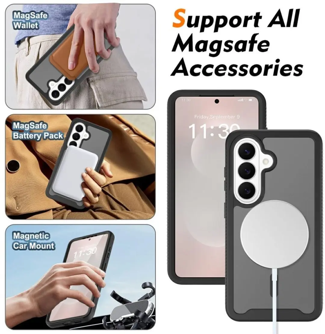 Selected by GSMpunt Samsung Galaxy S26 Hoesje - MagSafe/Qi2 - Transparant Zwart