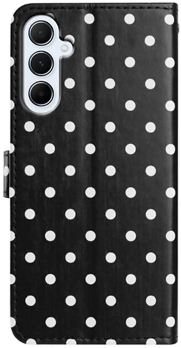 Selected Hoesje Samsung Galaxy A16 Polka Dot Wallet - 3 Pasjes - Zwart - afbeelding 6 van 6