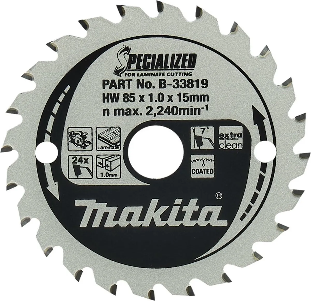 Makita Cirkelzaagblad B-33819 Laminaat 85mm - 24T