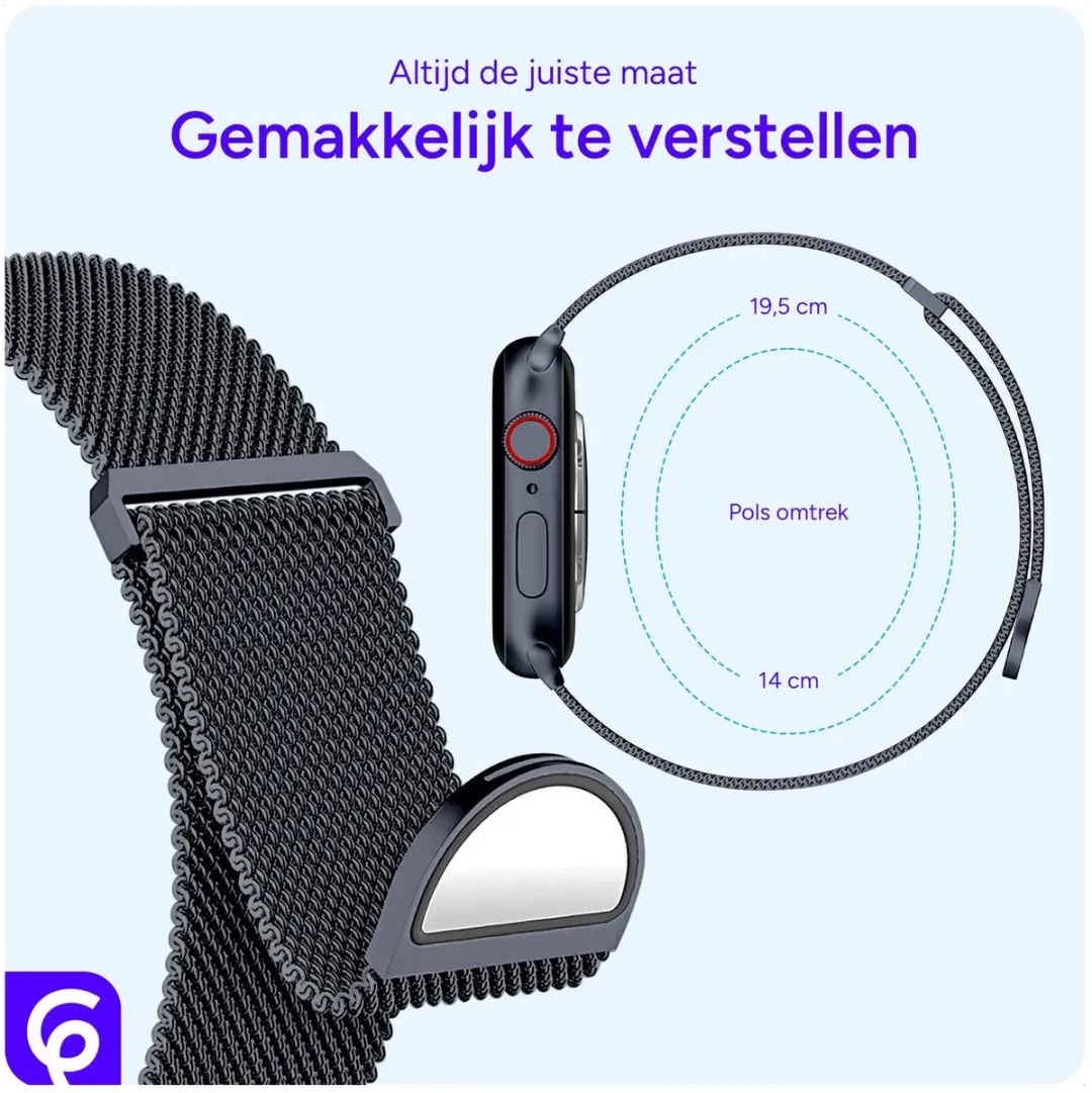 Selected SBG Milanees Horlogebandje Apple Watch - 42/44/45/46/49mm - Blauw
