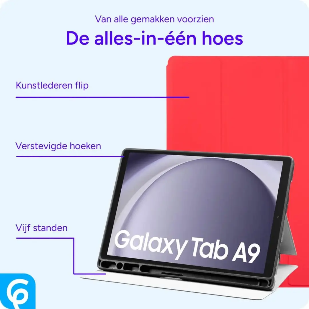Selected Tablet Hoes Samsung Galaxy Tab A9 Tri-Fold - Rood