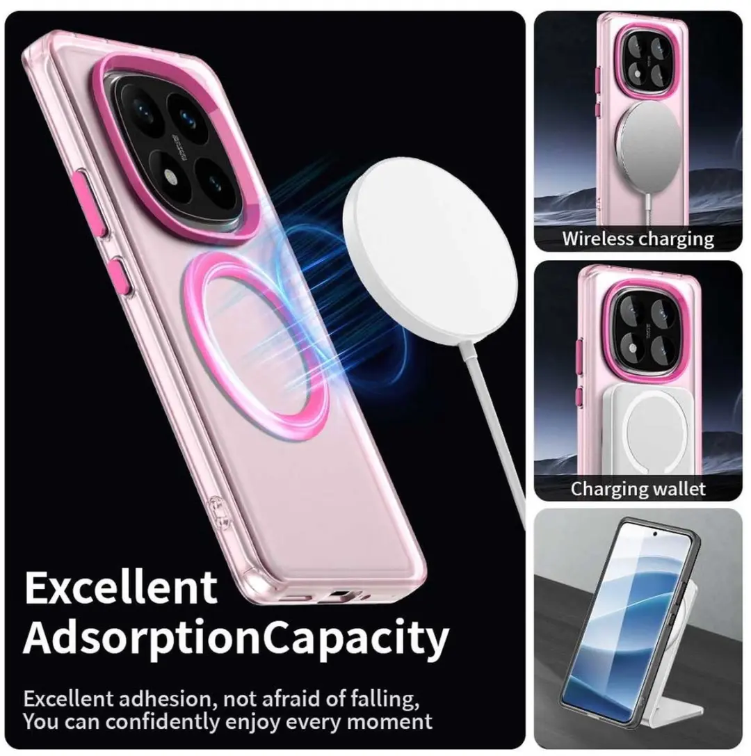 Selected MagSafe Backcover Xiaomi Poco X7/Redmi Note 14 Pro - Roze & Transparant - afbeelding 6 van 6