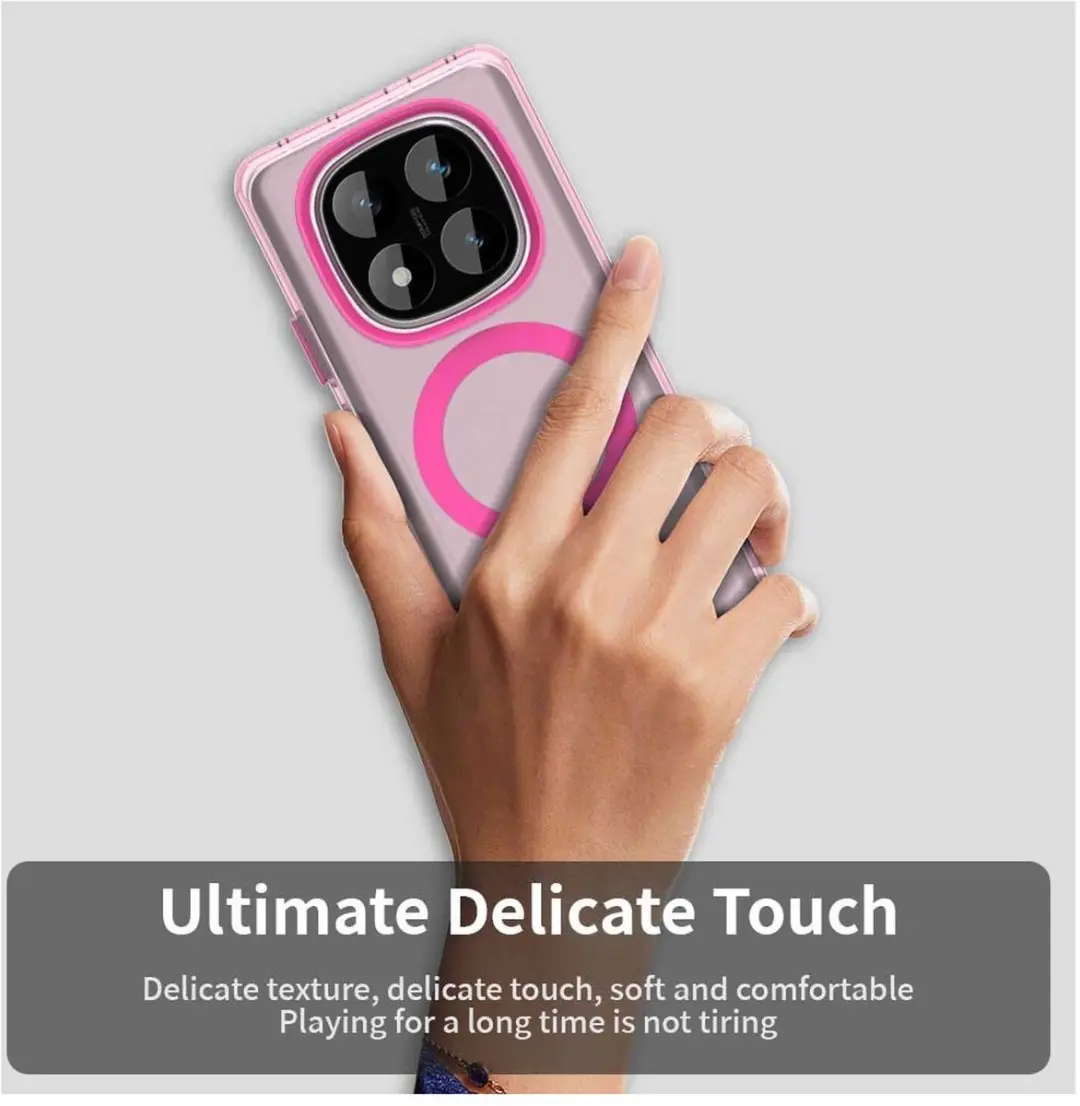 Selected MagSafe Backcover Xiaomi Poco X7/Redmi Note 14 Pro - Roze & Transparant