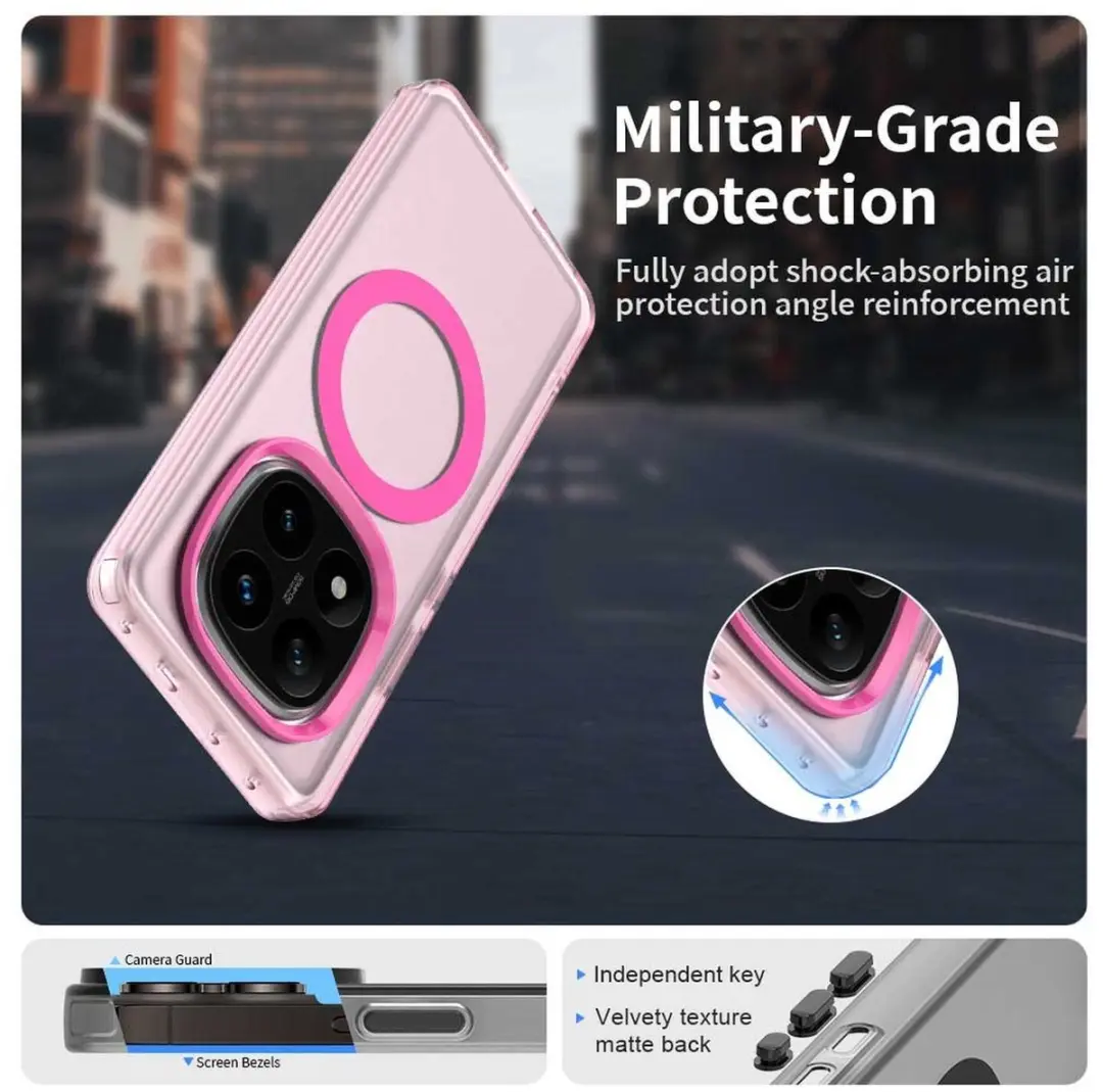 Selected MagSafe Backcover Xiaomi Poco X7/Redmi Note 14 Pro - Roze & Transparant