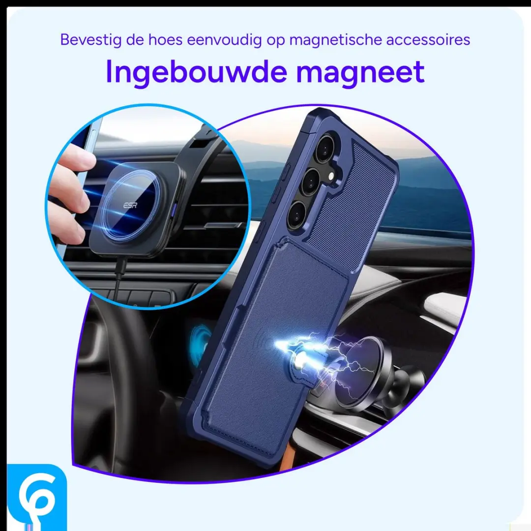 Selected Portemonnee Hoesje Samsung Galaxy S24 - 4 Pasjes - Blauw
