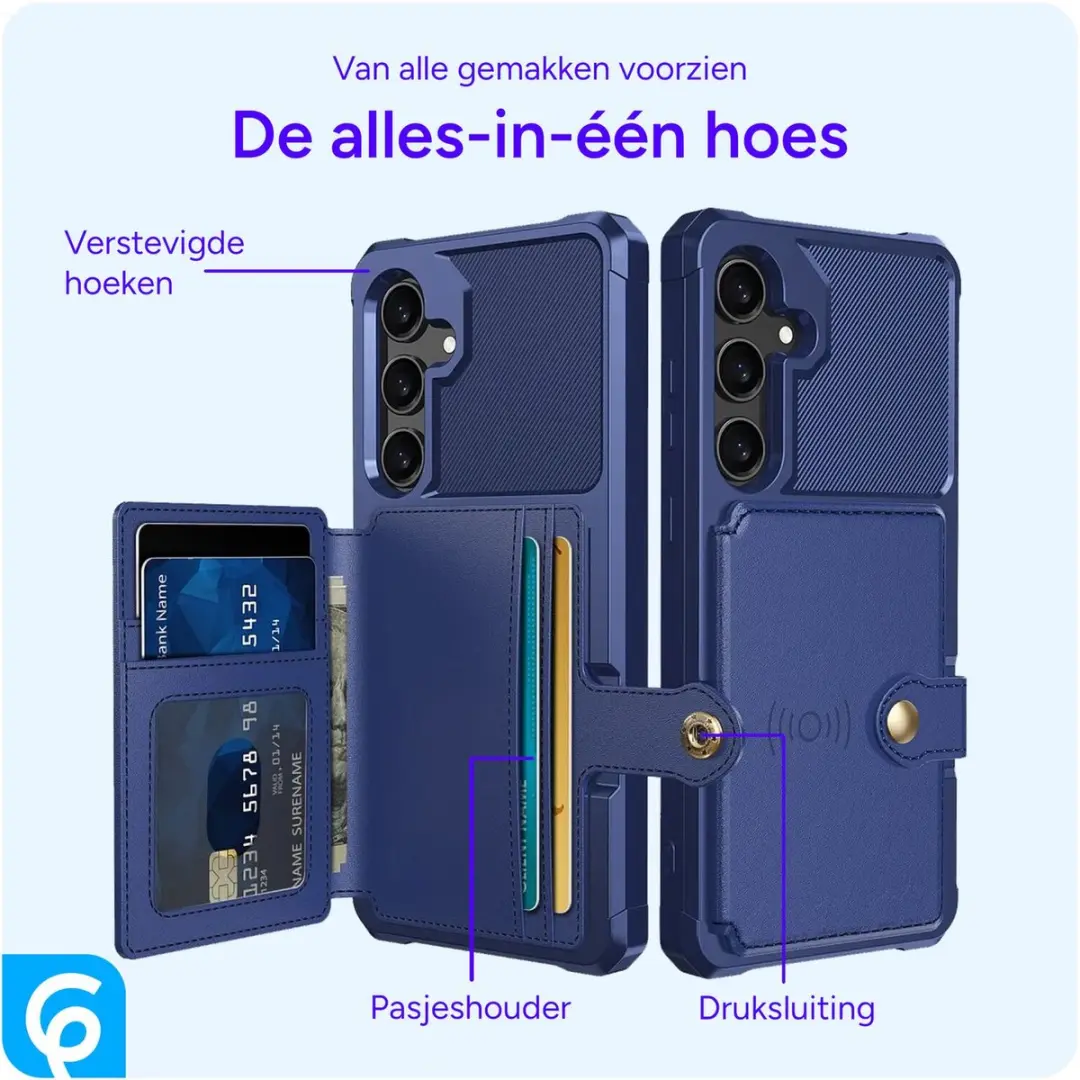 Selected Portemonnee Hoesje Samsung Galaxy S24 - 4 Pasjes - Blauw