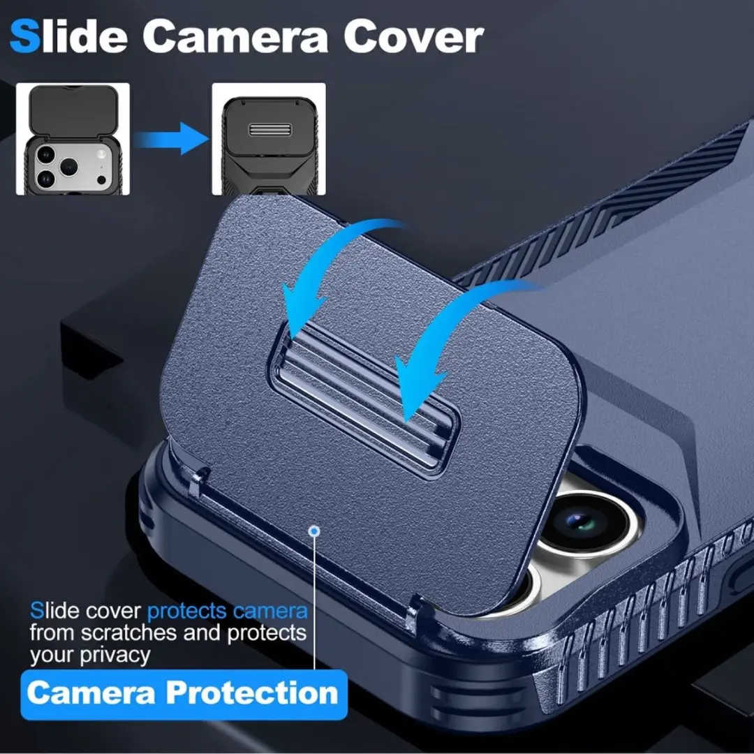 Selected Hoesje iPhone 17 Pro Blauw - Camera Slider