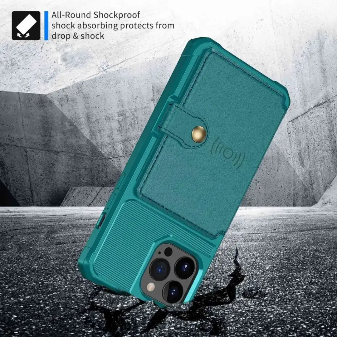 Selected Portemonnee Hoesje iPhone 14 Pro Groen - 4 Pasjes