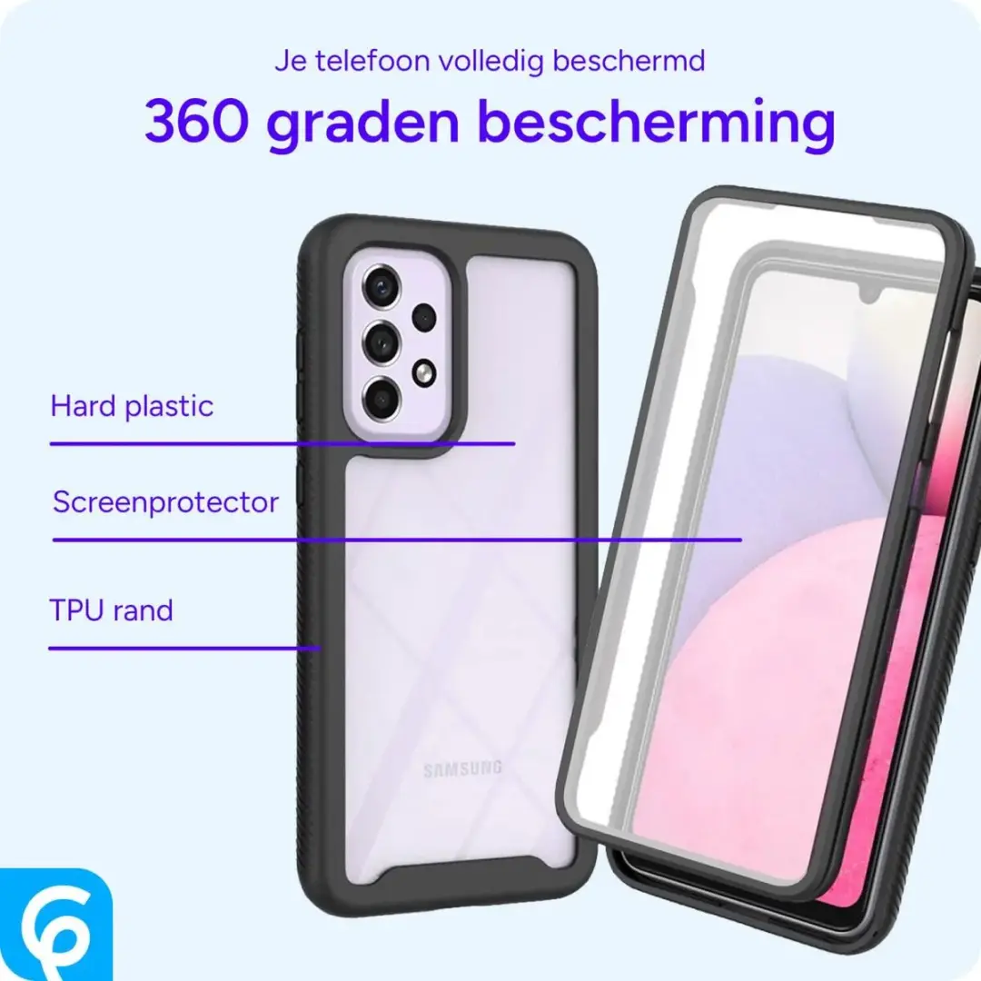 Selected by GSMpunt Samsung Galaxy A53 Full Protect Hoesje - Zwart/Transparant