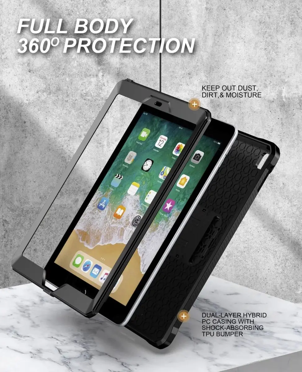 Selected Full Protect Cover iPad 9.7/2017-2018/Air 2 - Zwart