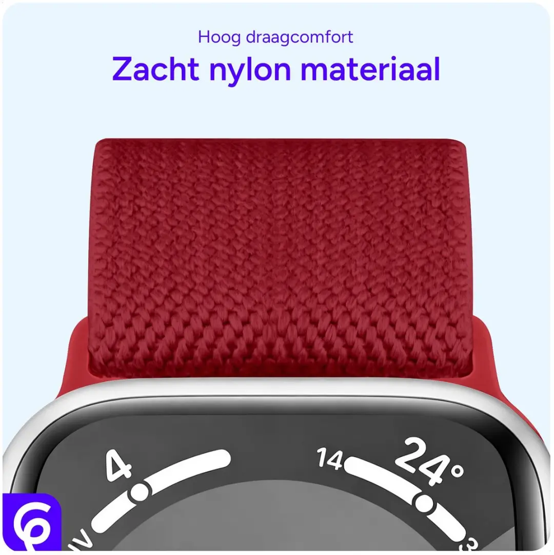 Selected SBG Nylon Horlogeband Apple Watch - Rood