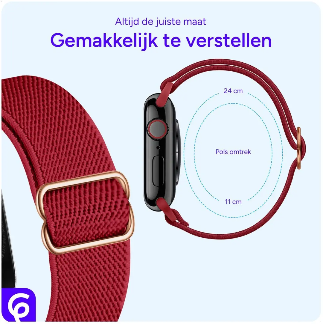 Selected SBG Nylon Horlogeband Apple Watch - Rood - afbeelding 6 van 6