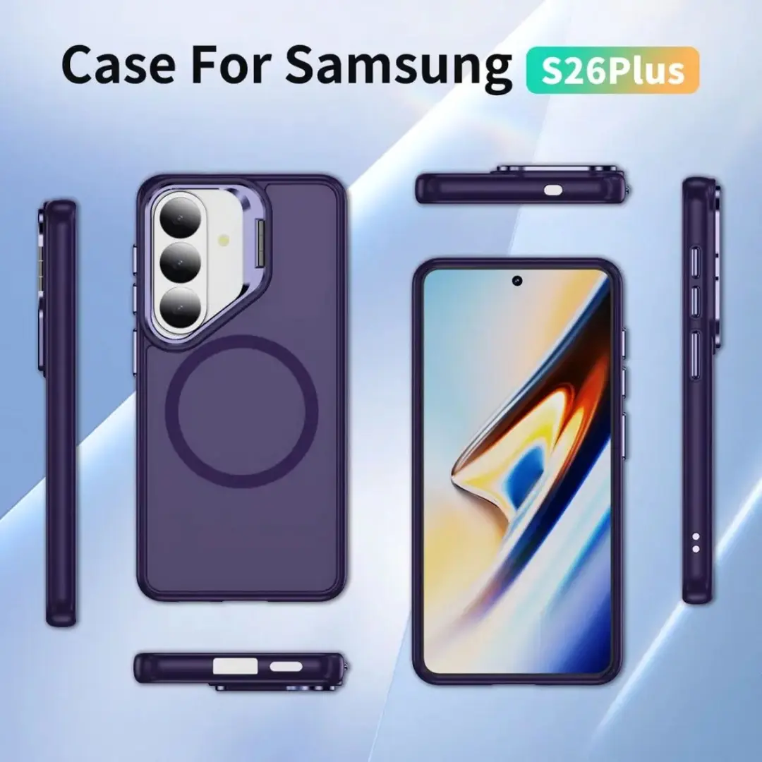 Selected Hoesje Samsung Galaxy S26 Plus MagSafe Paars - Camera Kickstand