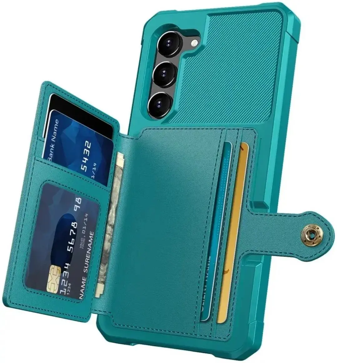 Selected Portemonnee Hoesje Samsung Galaxy S23 Plus - Groen - 4 Pasjes