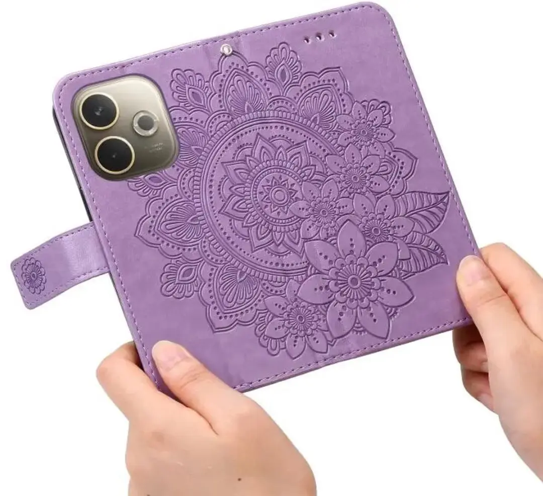 Selected Hoesje Oppo A5 Pro Mandala - Paars - 3 Pasjes