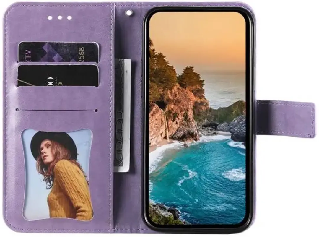 Selected Hoesje Oppo A5 Pro Mandala - Paars - 3 Pasjes - afbeelding 6 van 6