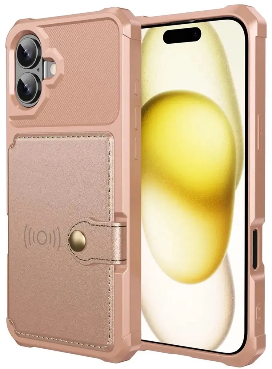 Selected Portemonnee Hoesje iPhone 16 - Roze - 4 Pasjes