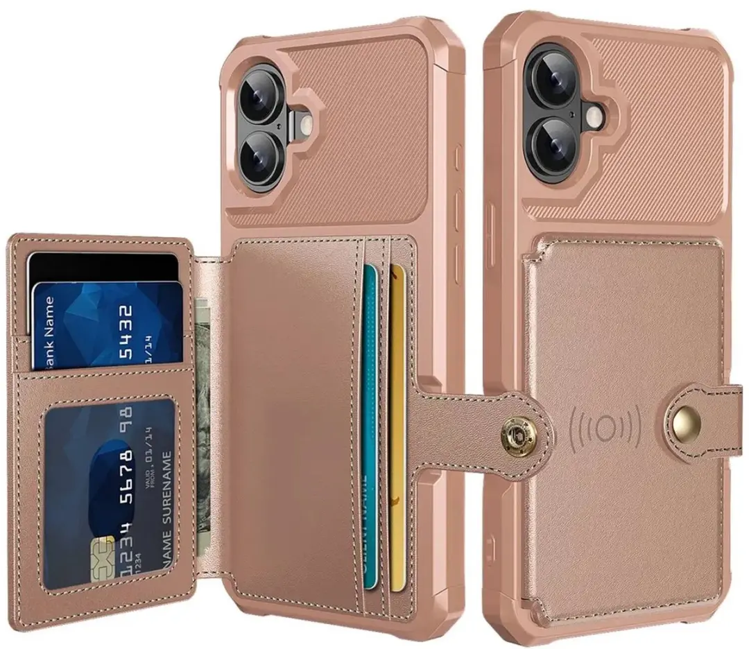 Selected Portemonnee Hoesje iPhone 16 - Roze - 4 Pasjes