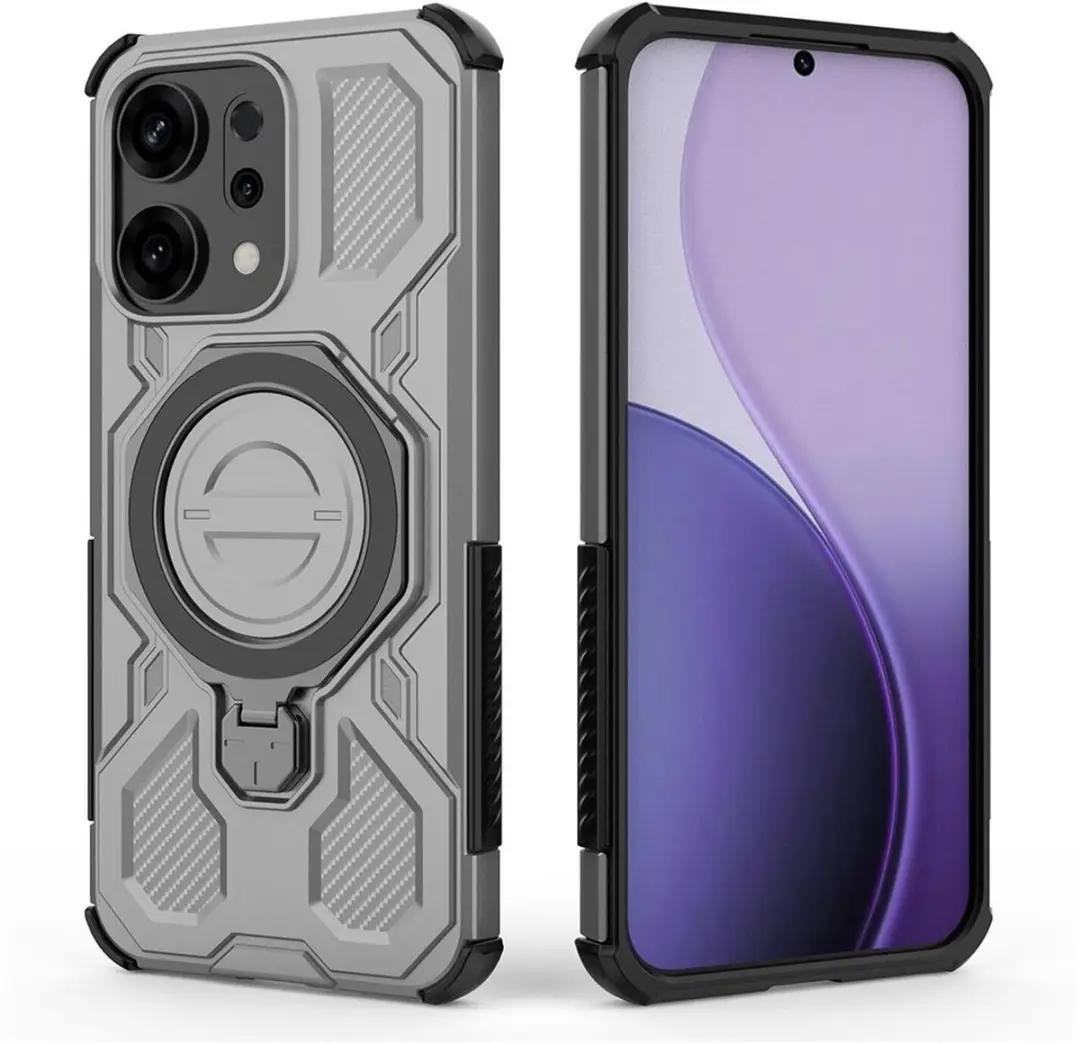 Selected Hoesje Oppo Reno 14 MagSafe Grijs - 360° Draaibare Stand