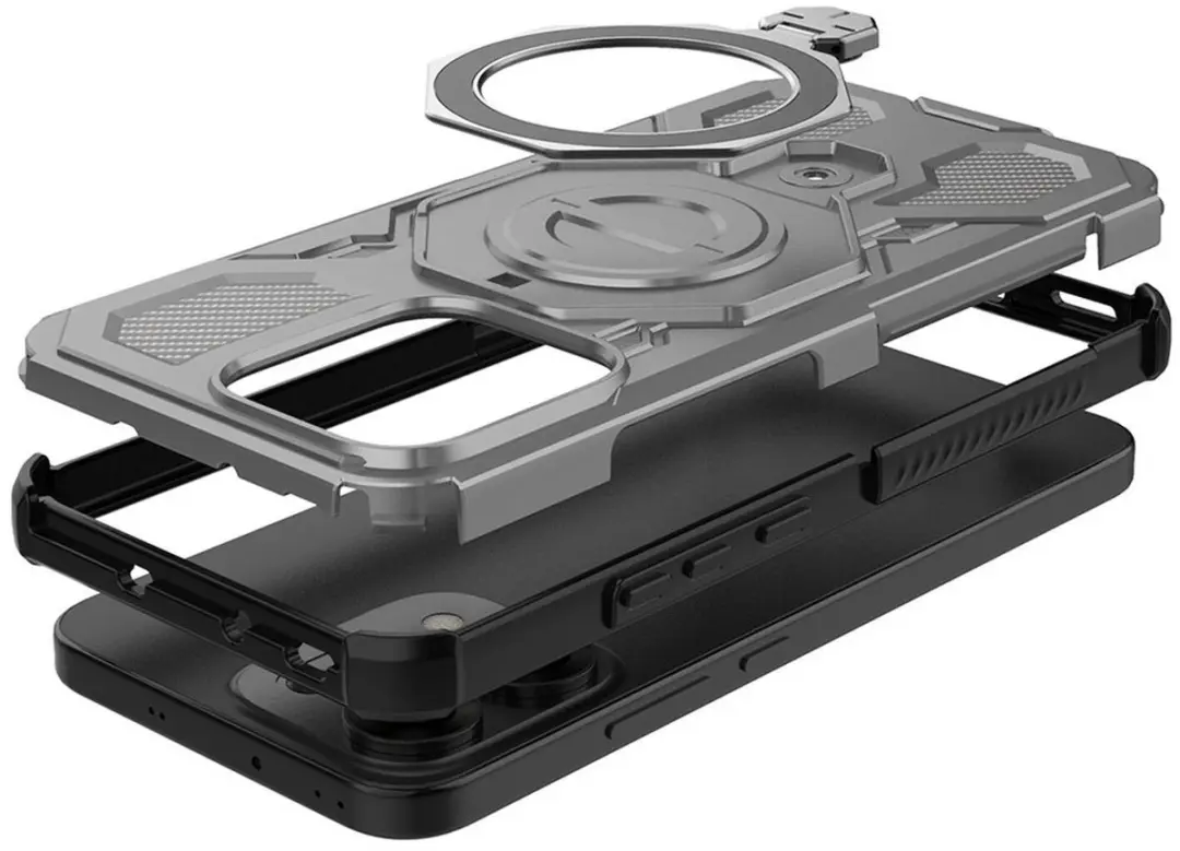 Selected Hoesje Oppo Reno 14 MagSafe Grijs - 360° Draaibare Stand