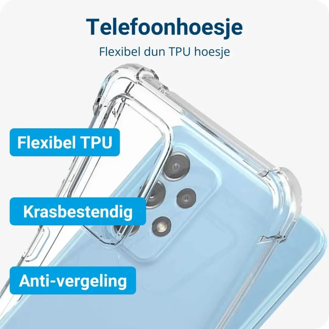 Selected Schokbestendig Hoesje + 9H Glas voor Samsung Galaxy A52/A52s