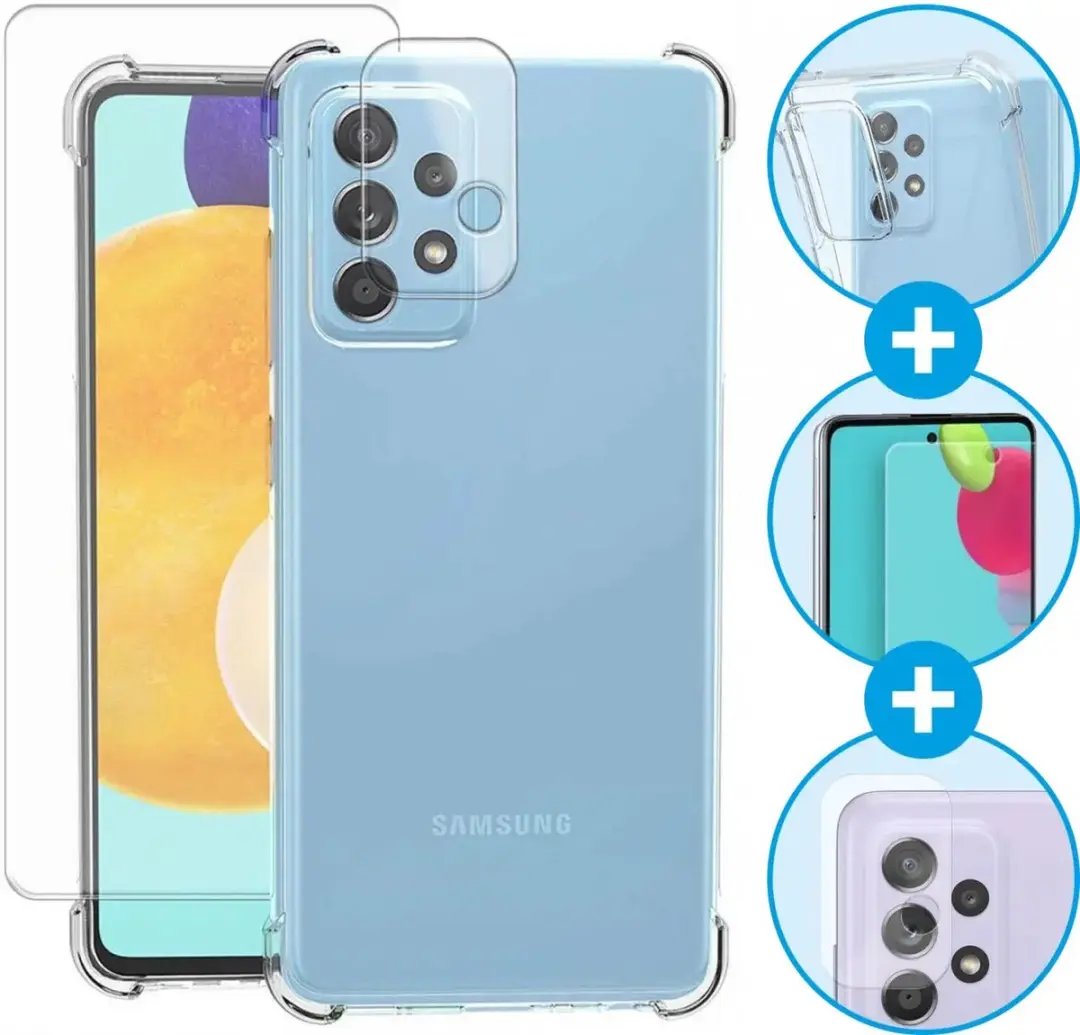 Selected Schokbestendig Hoesje + 9H Glas voor Samsung Galaxy A52/A52s