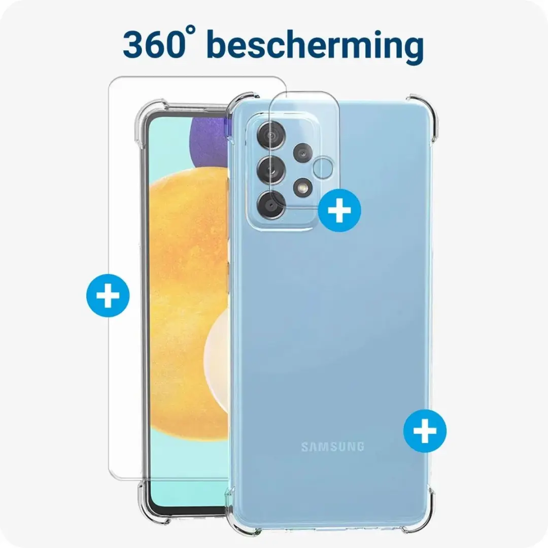 Selected Schokbestendig Hoesje + 9H Glas voor Samsung Galaxy A52/A52s